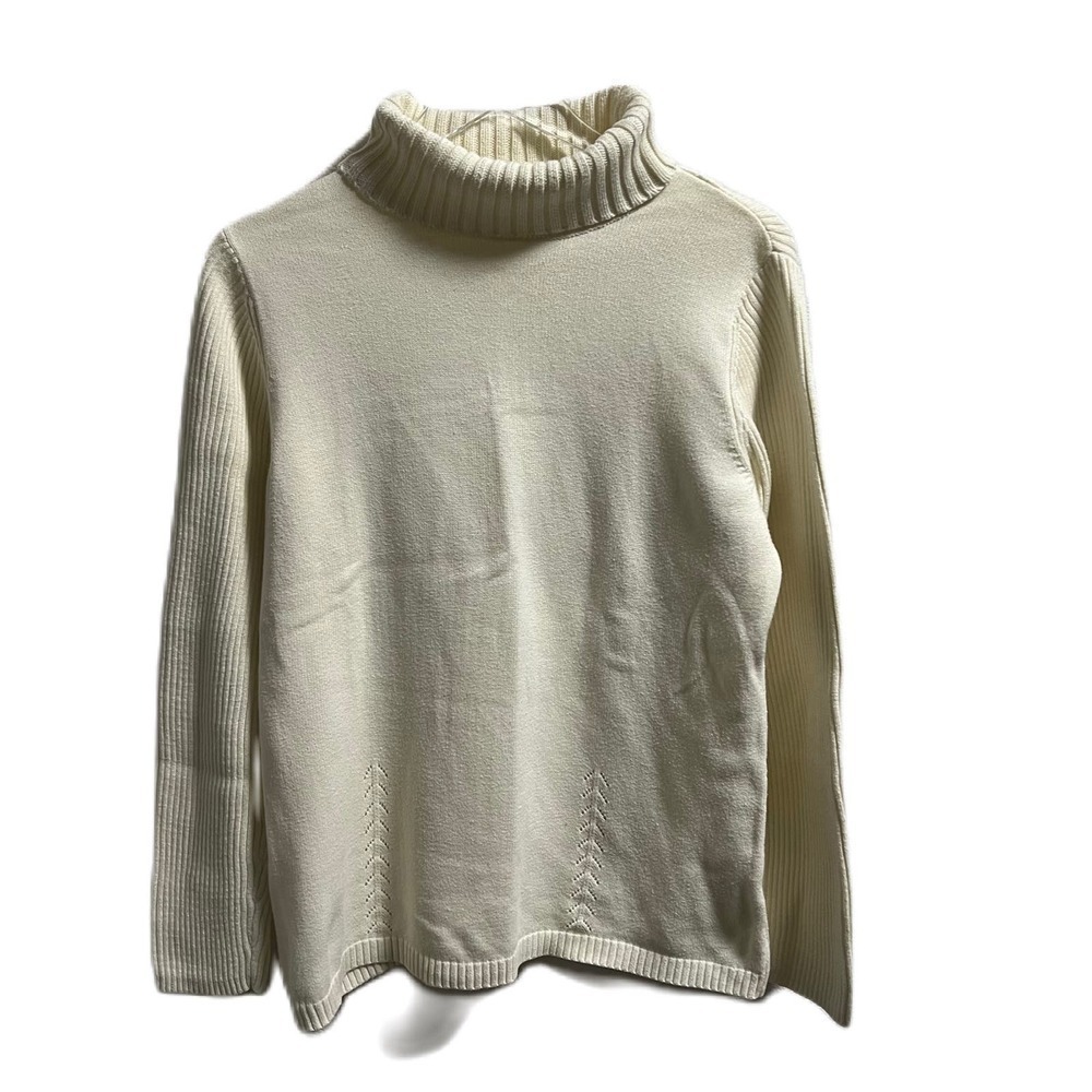 Coldwater Creek Turtleneck Sweater Off White Large